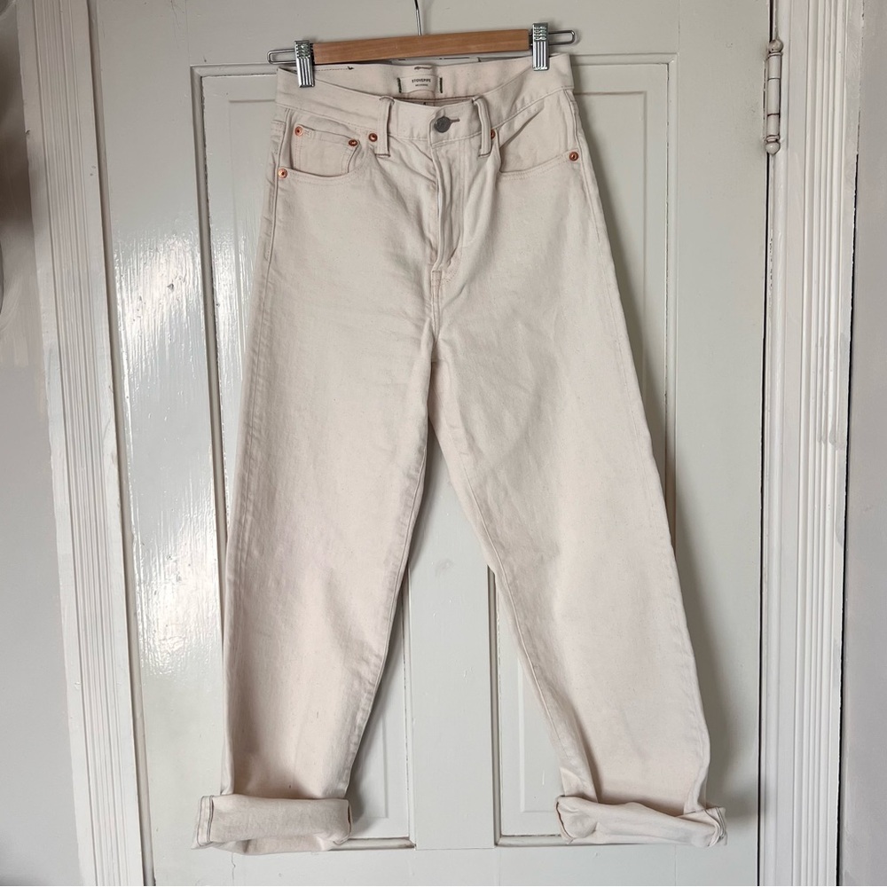 Cream Denim Pants